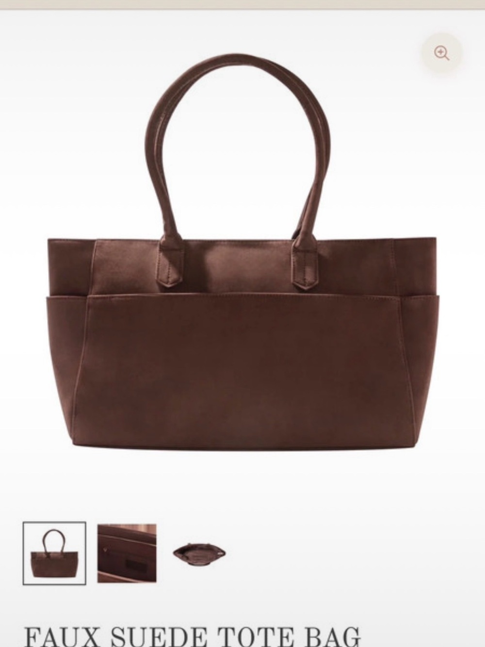 Classic Faux Suede Tote Bag in Brown